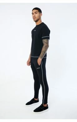 The Couture Club Černé Slim Fit Tepláky -MIKINY Prodejní prodejna the couture jacquard ribbing textured slim fit joggers 2